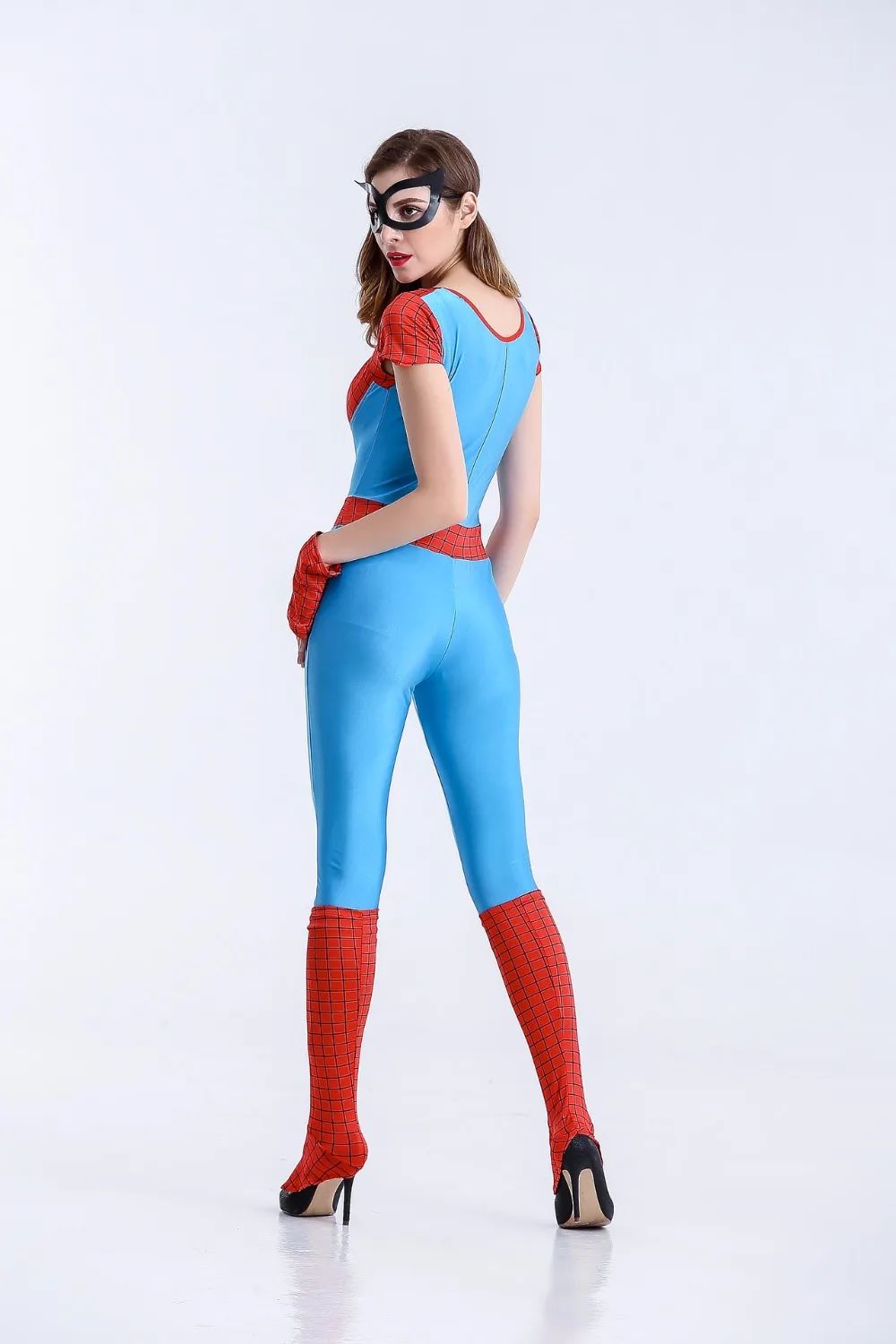 Dospělý Spider Girl Kombinézu Dámské Kostým Super Hrdina Halloween Kostýmy Dlouhý rukáv Kombinéza Spider Kapitán Amerika Kostýmy 2