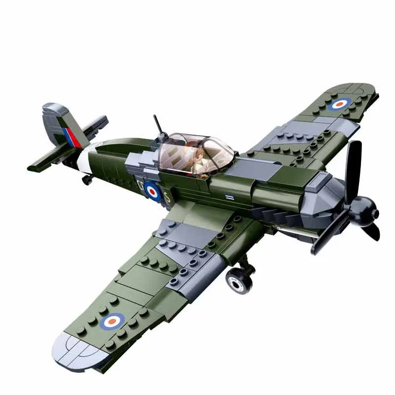 Druhé světové Války Supermarine Spitfire Letadlo Stavební Bloky 2. světové války Vojenská Pazer Bojovník Hračky Jako Vánoční Dárek Pro Děti 2