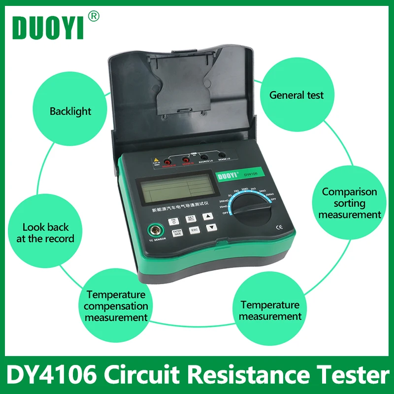 DUOYI DY4106 Digitální Automobilový Obvod, Odpor Tester Elektrické Auto Test Teploty Micro ohm, Vysoké Napětí, Krátké Metr 3