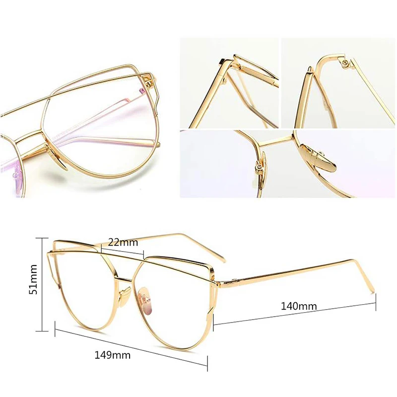 DYTMYJ 2020 Cat Eye Brýle pro Ženy, Kovový Rám sluneční Brýle, Ženy Vintage Transparentní Brýle Odstíny pro Ženy Velkoobchod 2