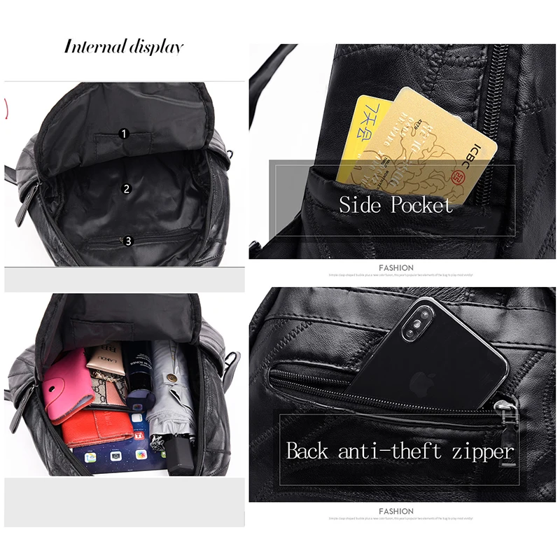 Dámské nepromokavé originální kožený batoh módní taška Preppy Styl aktovka school bag pack batoh cestování pro ženy 2019 5