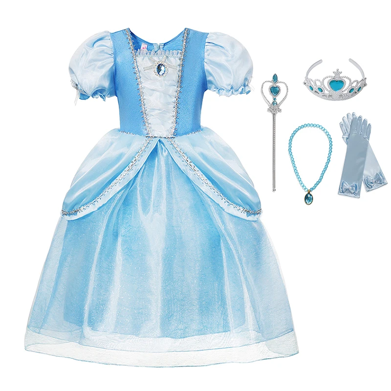 Dívky Princezna Šaty Halloween Šaty Cendrillon Děti Puff Sleeve Cosplay Šaty Dítě Narozeninovou Oslavu Fantazie Šaty pro Dívky Vestidos 3