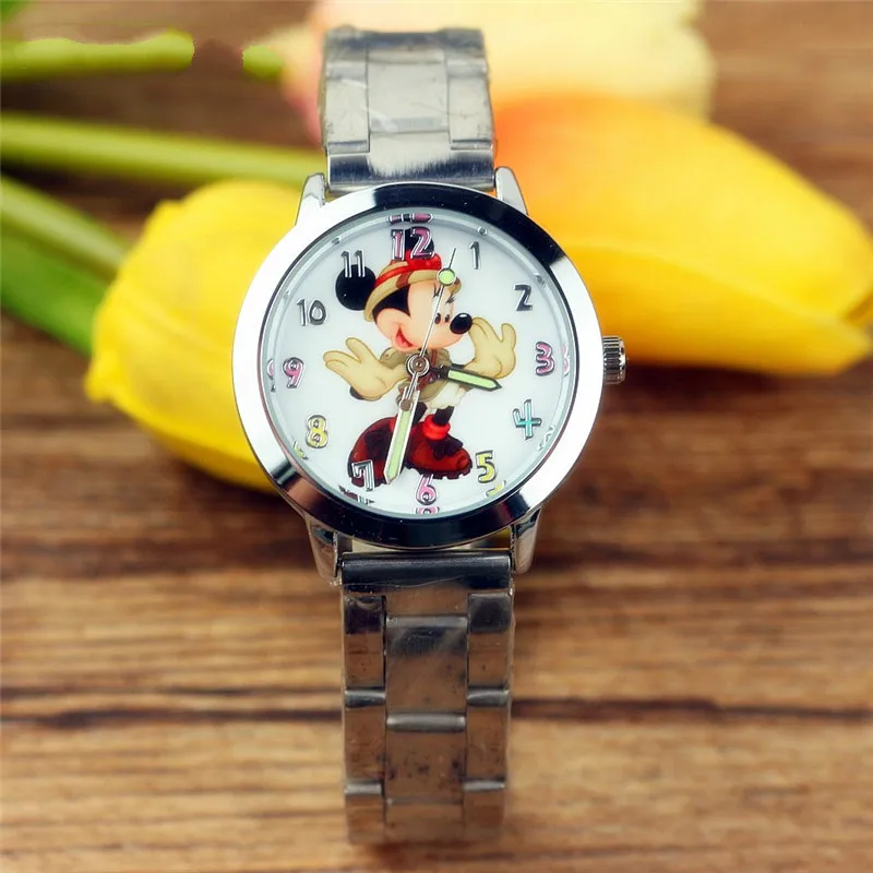 Děti karikatury Mickey Mouse ocel kapela quartz hodinky žáků cartoon Hodinky, hodinky pro děti 2020 dítě sledovat kluky hodinky děti 0