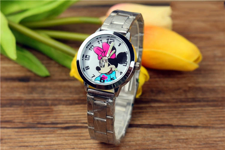 Děti karikatury Mickey Mouse ocel kapela quartz hodinky žáků cartoon Hodinky, hodinky pro děti 2020 dítě sledovat kluky hodinky děti 3