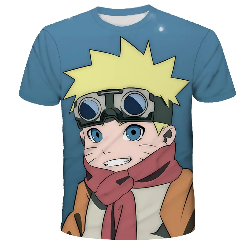 Dětské tričko Naruto Šaty Letní Harajuku Cool Kids Krátký Rukáv BoysT Tričko Japonské Anime Vtipné, Streetwear 4-14Y 3