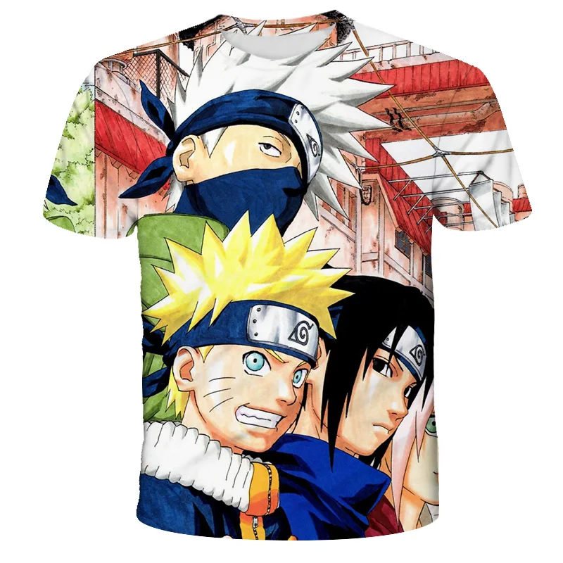 Dětské tričko Naruto Šaty Letní Harajuku Cool Kids Krátký Rukáv BoysT Tričko Japonské Anime Vtipné, Streetwear 4-14Y 4