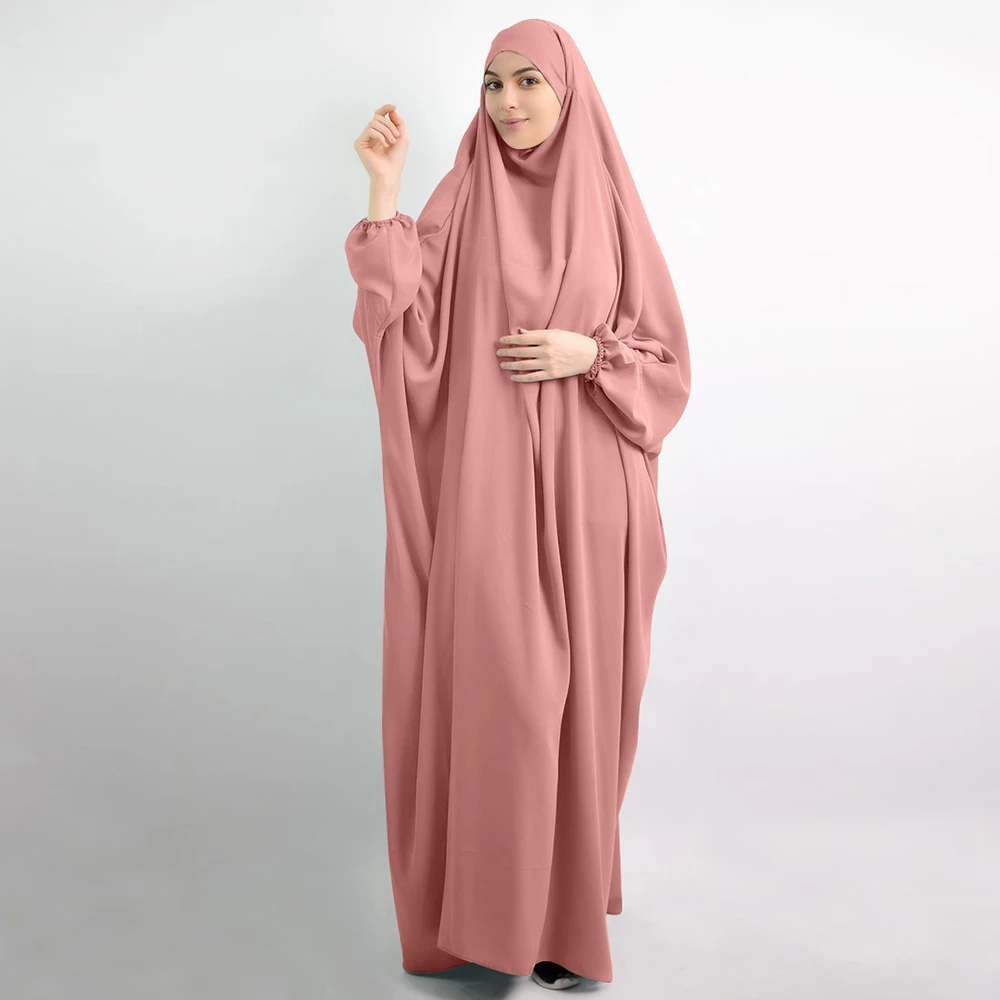 Eid S Kapucí Muslimských Žen Hidžáb Šaty Modlitba Oděv Džilbáb Abaya Dlouho Khimar Plné Krytí Ramadánu Šaty Abaja Islámské Oblečení Hidžáb 0