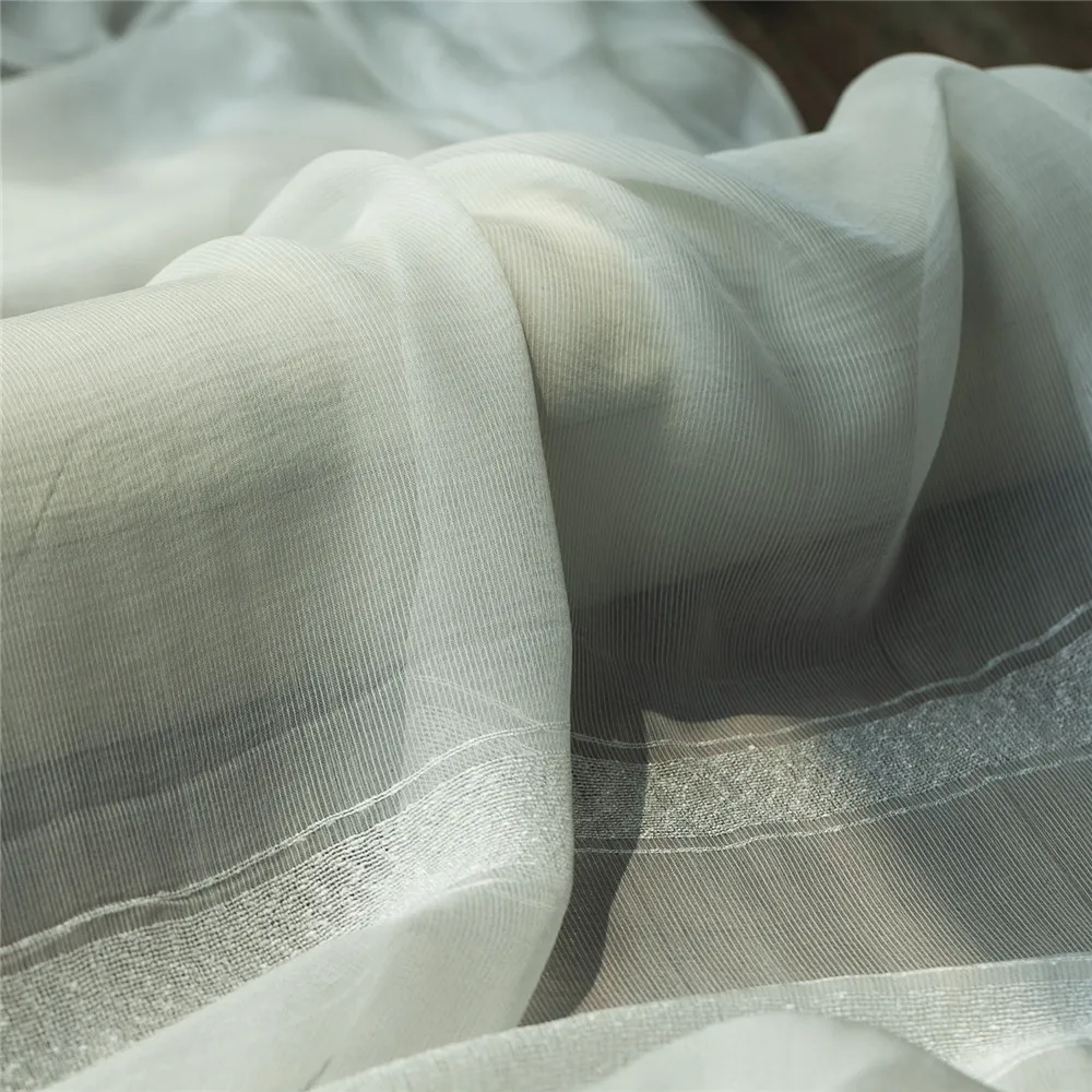 Elegantní a čiré bílé moruše hedvábí Georgette tkaniny,šití na halenku, sukni, šaty, šátek, řemesla kus 105cm*103cm 0