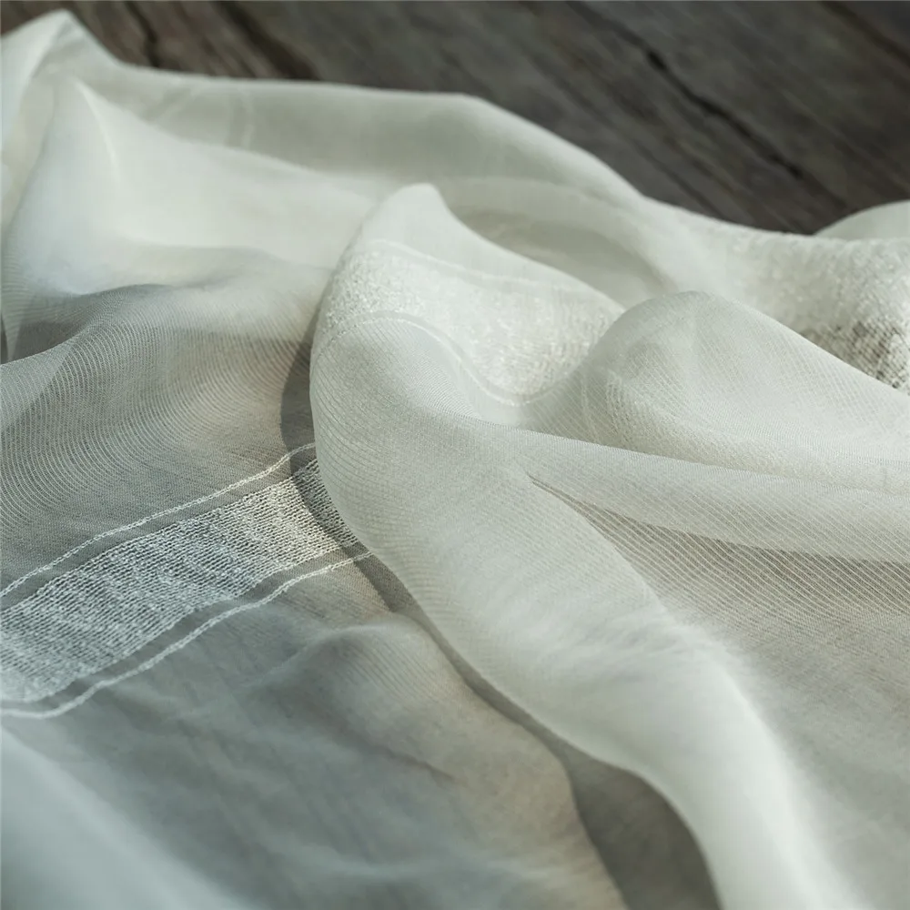 Elegantní a čiré bílé moruše hedvábí Georgette tkaniny,šití na halenku, sukni, šaty, šátek, řemesla kus 105cm*103cm 3