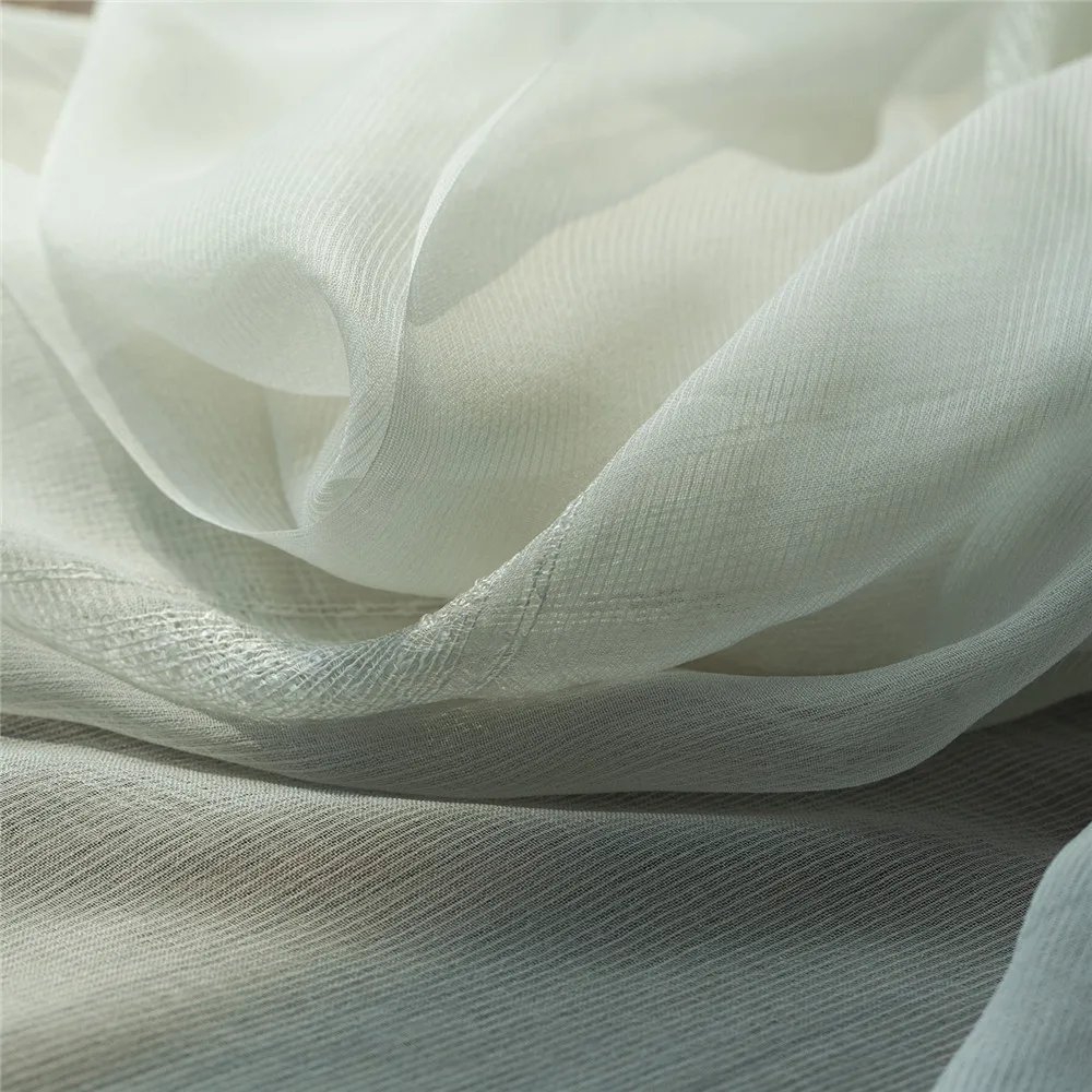 Elegantní a čiré bílé moruše hedvábí Georgette tkaniny,šití na halenku, sukni, šaty, šátek, řemesla kus 105cm*103cm 5