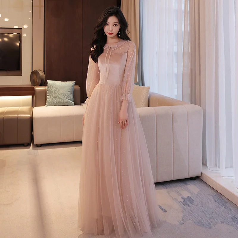 Elegantní Růžové Obvaz Bridemaid Šaty Módní Flitr Prom Party Šaty Pro Svatební Party Vestidos De 2