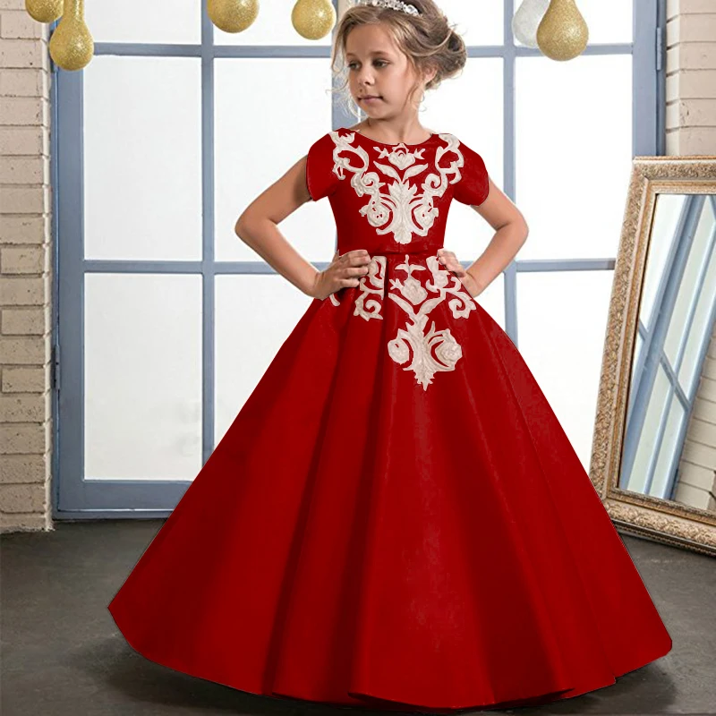 Elegantní Šaty Pro Dívky Princezna Šaty Dlouhé Šaty Dospívající Dívka Vánoční Svatební Party Šaty 8 10 14 Let 2