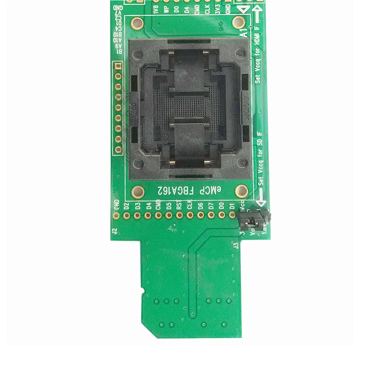 EMMC čtenář zkušební zásuvka s SD rozhraní BGA153 BGA169 velikost 11.5x13mm pitch 0,5 mm programátor adaptér pro obnovu dat open top 1
