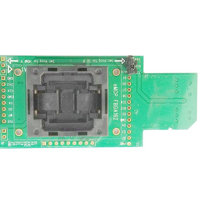 EMMC čtenář zkušební zásuvka s SD rozhraní BGA153 BGA169 velikost 11.5x13mm pitch 0,5 mm programátor adaptér pro obnovu dat open top 2
