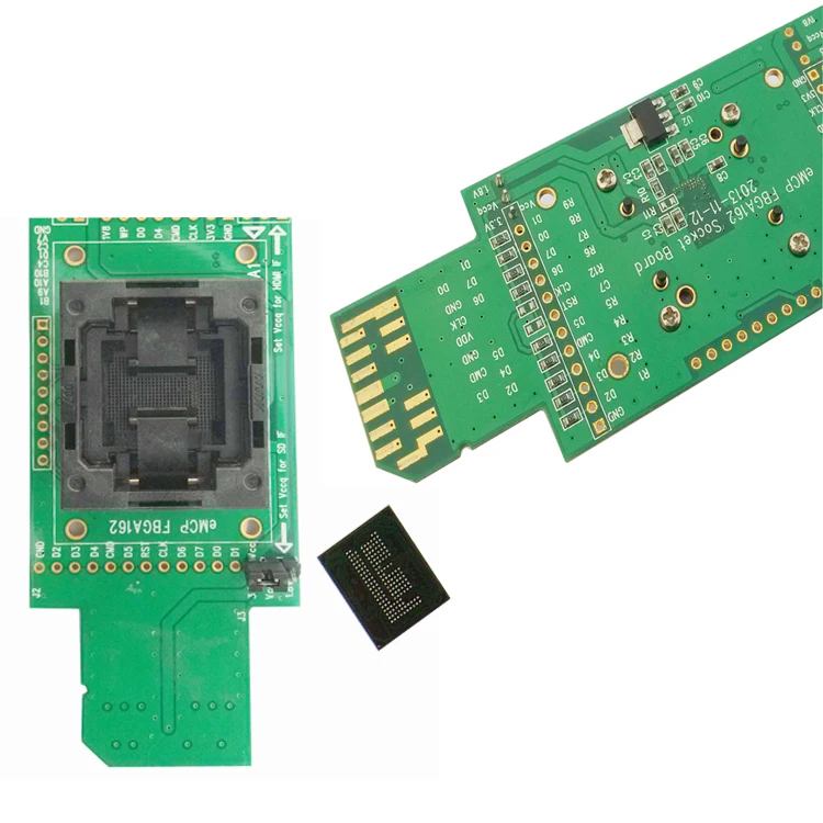 EMMC čtenář zkušební zásuvka s SD rozhraní BGA153 BGA169 velikost 11.5x13mm pitch 0,5 mm programátor adaptér pro obnovu dat open top 4