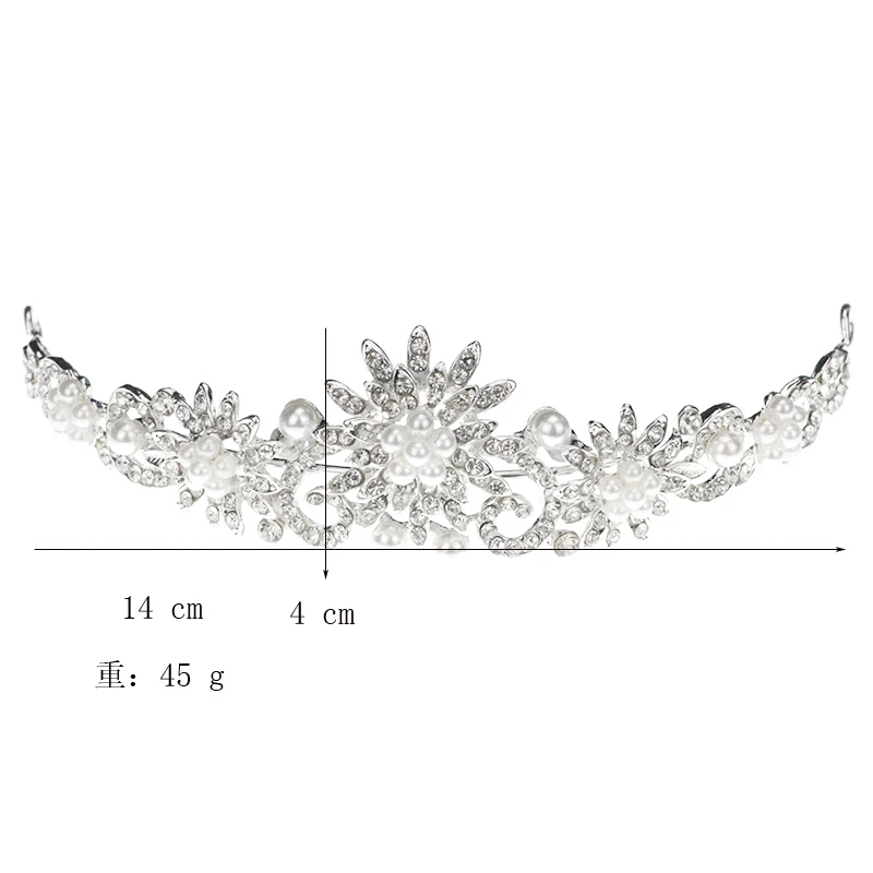 Evropská Móda Gold A Silver Pearl Crown Nevěsta Svatební Drahokamu Vlasové Doplňky, Ručně Vyráběné Módní Dívky Čelenka 5