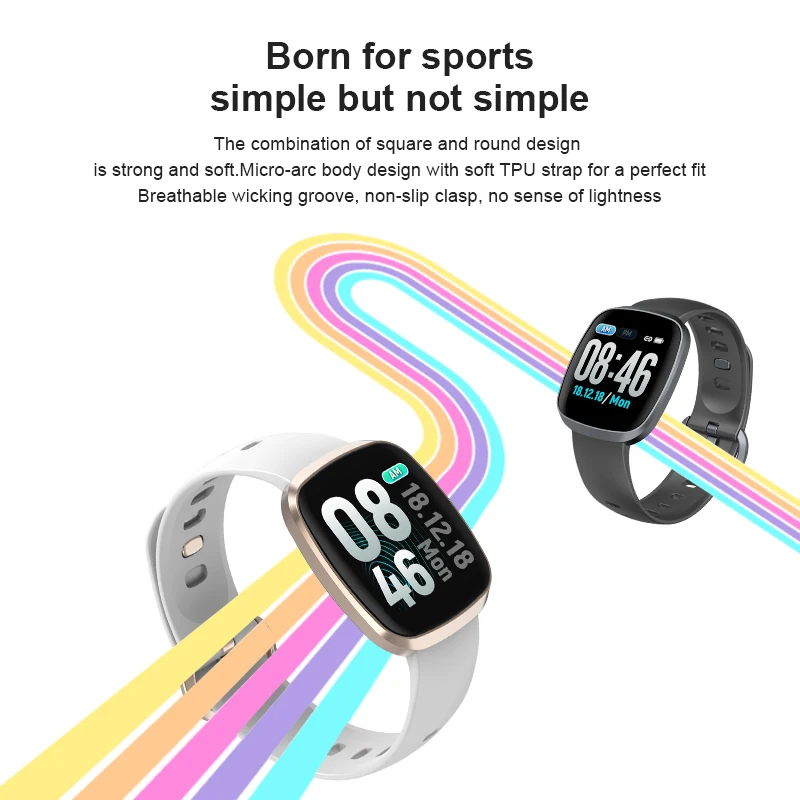 EXRIZU GT103 Smart Watch Sport IP67 Vodotěsné Srdeční Frekvence A Krevního Tlaku Kyslíku, Sledování Hovorů, Zprávy, Připomenutí Smartwatch 1
