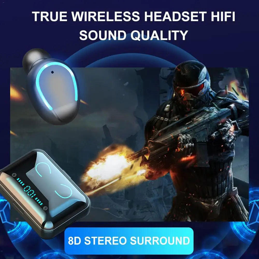 F9-5 bezdrátová sluchátka IPX7 Vodotěsné sluchátka Gaming Headset Funguje na všechny Android a iOS smartphony stereo Bluetooth Sluchátka 4