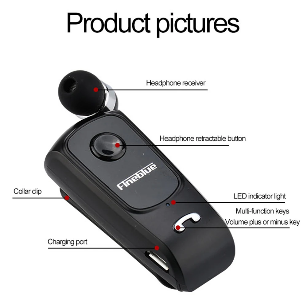 FineBlue F920 Mini Bezdrátová Bluetooth Sluchátka V4.0 Headset Volání Připomenout, Vibrace, Opotřebení Sportovní Běžecké Sluchátka Hands Free 0
