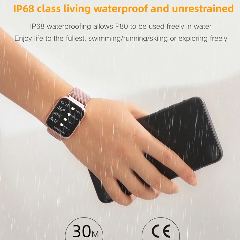 Finow P80 Dámské Chytré Hodinky 1.3 palcový Dotykový Displej IP68 Smartwach Srdeční Frekvence Monitorování Spánku Volání Připomenutí Smartwatch 0