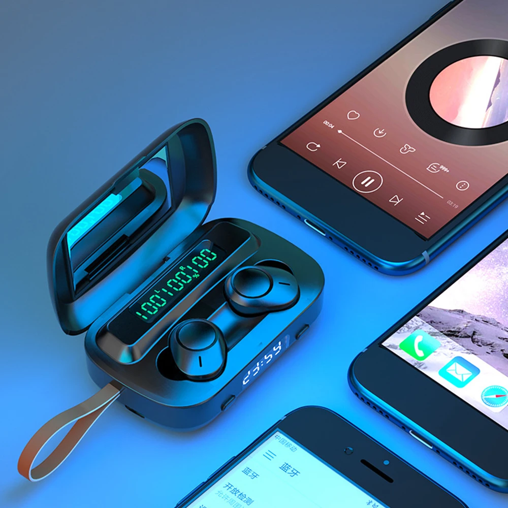 FLOVEME TWS 5.1 Bluetooth Bezdrátová Sluchátka 9D Vodotěsné Stereo Sportovní Sluchátka s mic Pro Iphone, Xiaomi, Huawei, Všechny Chytrý Telefon 4