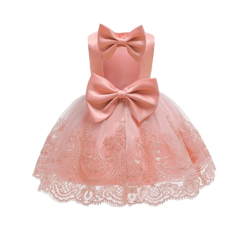 FREE Evropské a Americké Dětské Party Šaty Květiny Double Luky Svatební šaty vyšívané princezna Svátek Dětské Oblečení Ohlávka 1