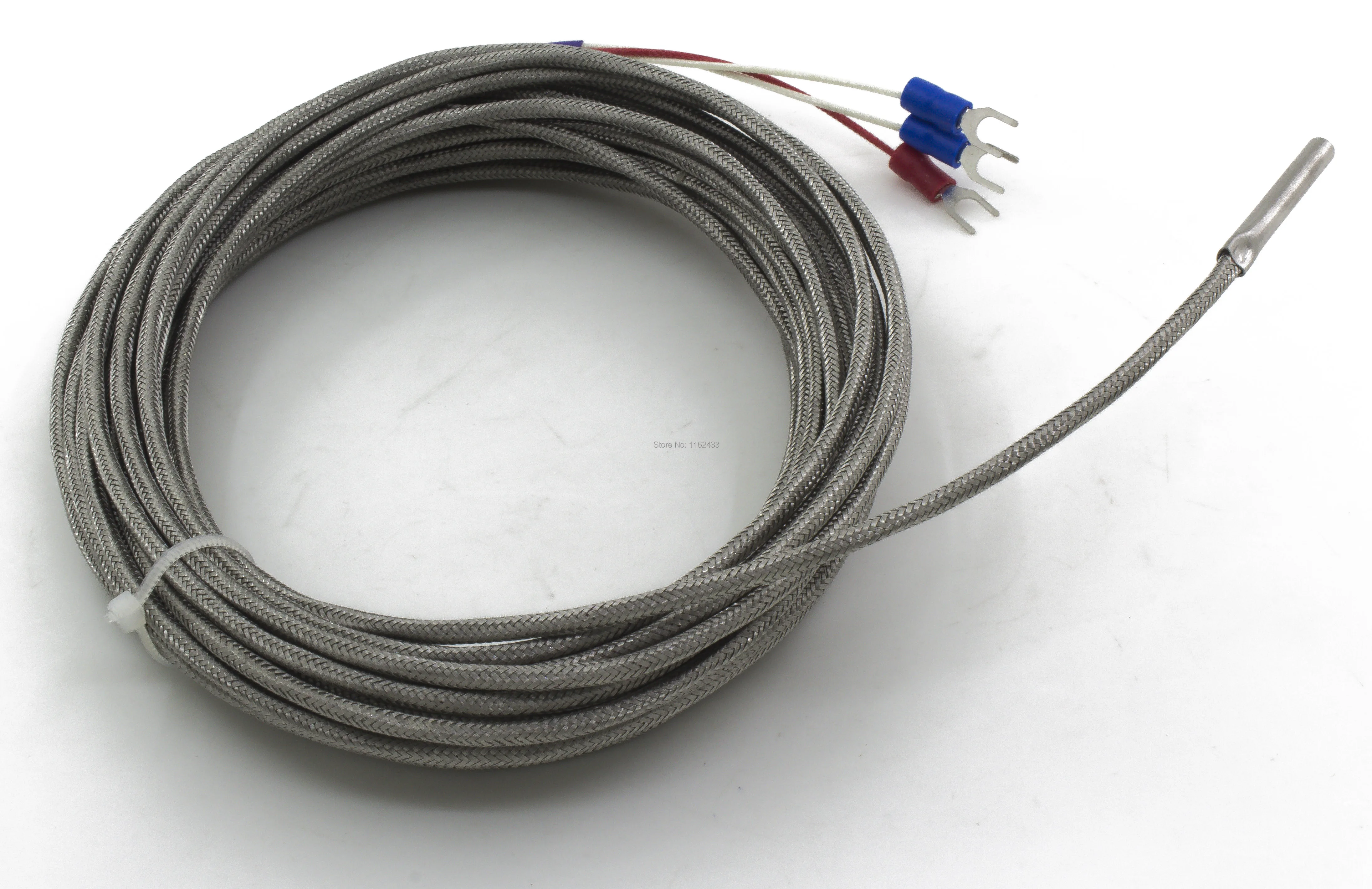 FTARP02 PT100 typ 8m vysoká teplotní odolnost kovového stínění kabelu polský rod hlavu sondy RTD snímače teploty 1