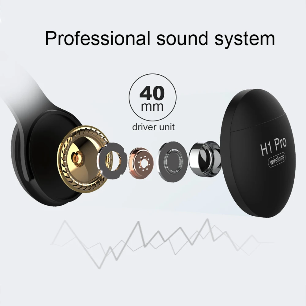 H1 Pro Sluchátka Bluetooth Sluchátka Bezdrátová Sluchátka Stereo Skládací Sportovní Sluchátka Mikrofon Sluchátka Precházíte MP3 Přehrávač 4