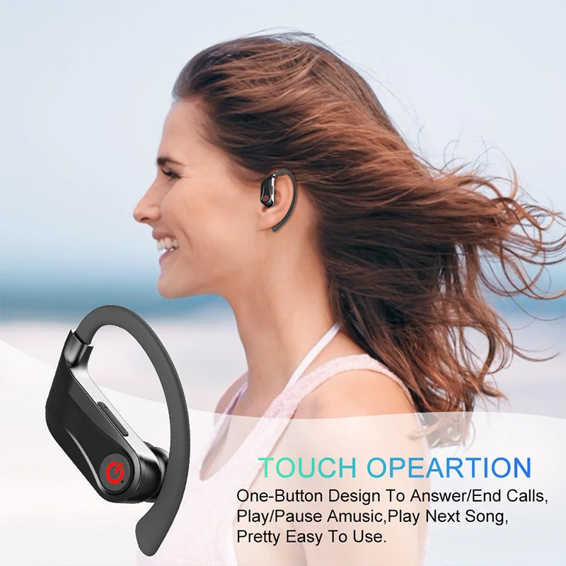 HBQ PRO TWS Bezdrátová Sluchátka Bluetooth 5.0 Stereo Sportovní Sluchátka Případě 950mAh Vodotěsné Ušní Háček Sluchátka Q32 Q62 Nové Špunty do uší 3
