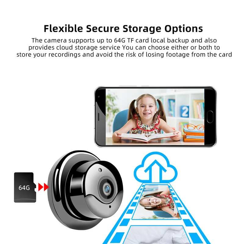 HD 1080P WI-fi Mini Kamery, Bezdrátové 2.0 MP IP Kamera Cloud Storage Infračervené Noční Vidění Inteligentní Zabezpečení Domácnosti, Baby Monitor 2