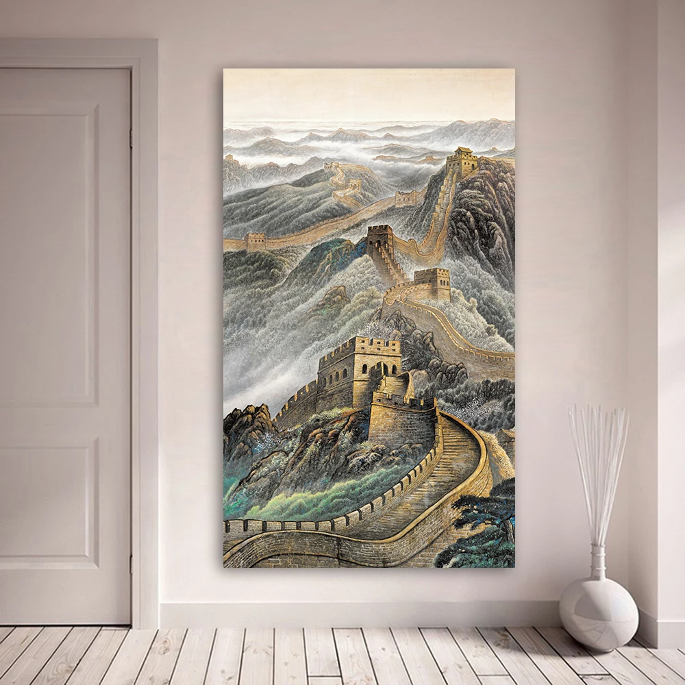 HDARTISAN Wall Art Malířské Plátno Tradiční Čínské Krajiny Obraz Domova Pro Obývací Pokoj Bez Rámu 2