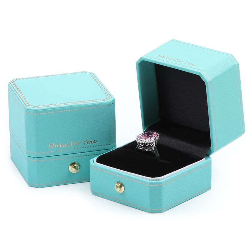 High-end osmihranná šperkovnice pro diamantový prsten, náušnice, přívěsek náhrdelník box šperky svatební dárkové balení zdarma s kabelka 2