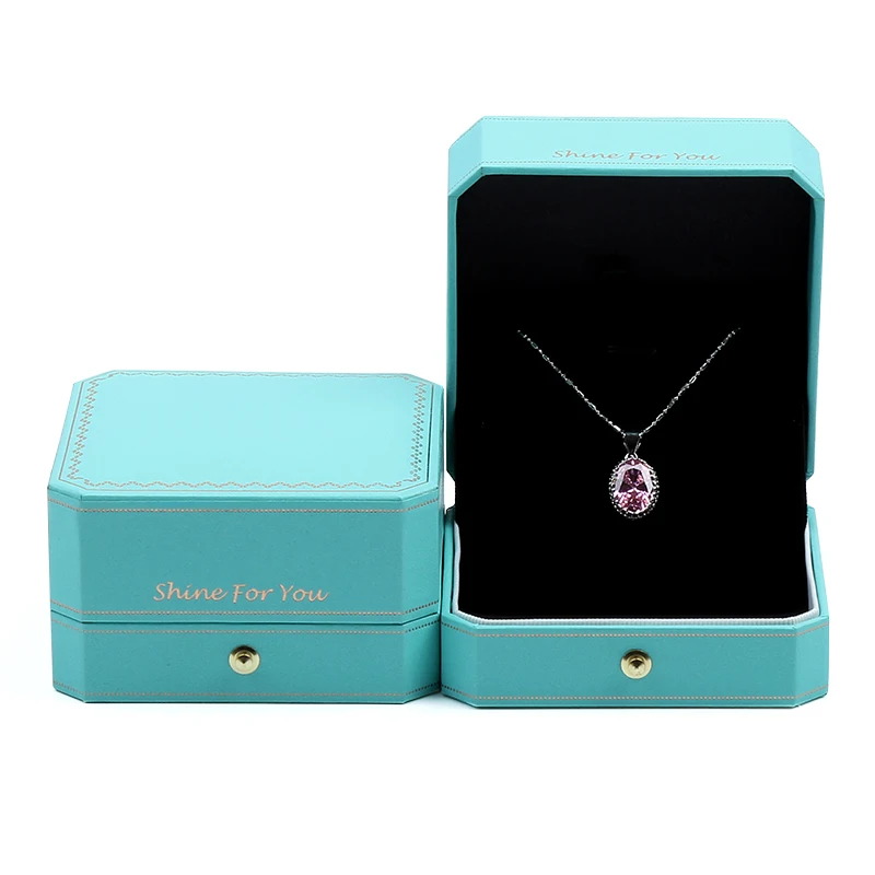 High-end osmihranná šperkovnice pro diamantový prsten, náušnice, přívěsek náhrdelník box šperky svatební dárkové balení zdarma s kabelka 3