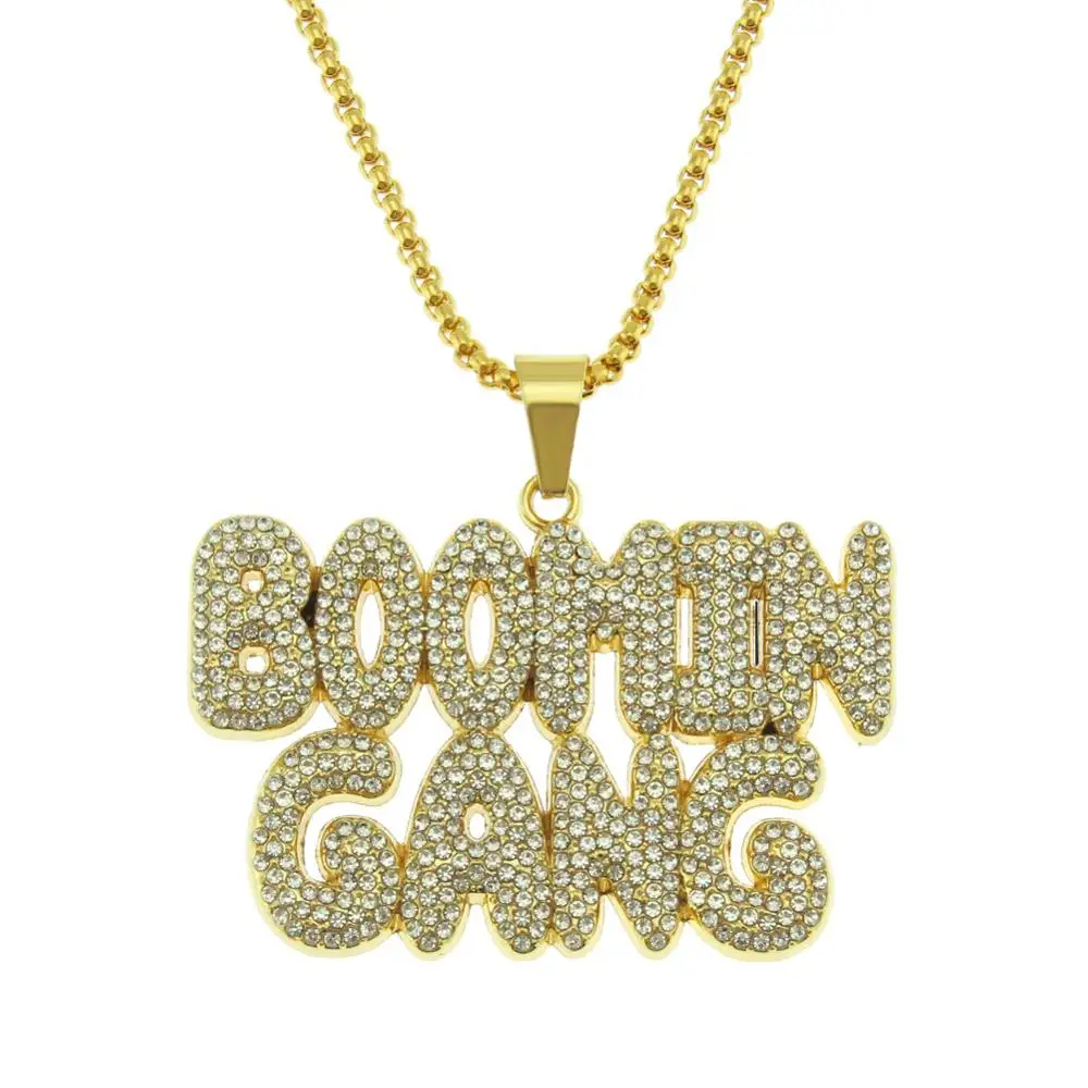 Hip-hop kreativní šití drahokamu dopis přívěskem náhrdelník pánské ve tvaru kapky all-zápas zlaté doplňky 4