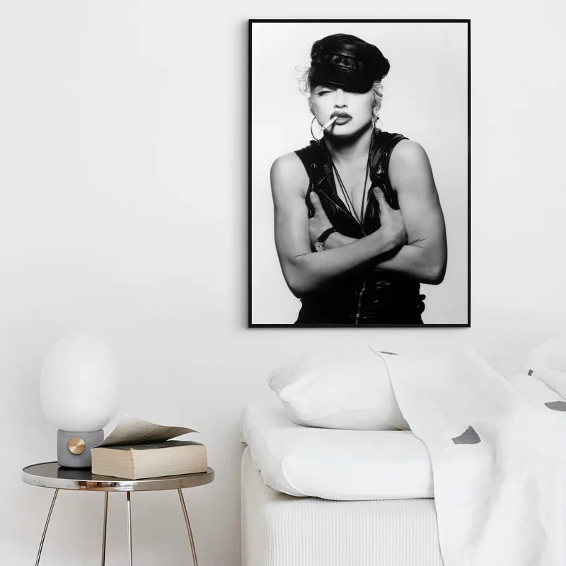 Home Decor Madonna Vytiskne Obraz Černé a Bílé Obrázky na Zeď Umění Zpěvák Hvězda Modulární Plátno Plakát Pro Noční Pozadí 1