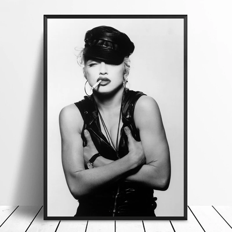Home Decor Madonna Vytiskne Obraz Černé a Bílé Obrázky na Zeď Umění Zpěvák Hvězda Modulární Plátno Plakát Pro Noční Pozadí 2