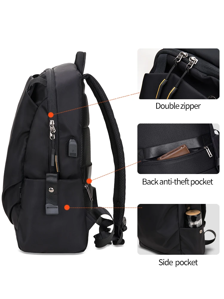 Hrdinný Rytíř Nové Vodotěsné Muži Batoh Školní batoh 15.6 palcový Notebook Tašky Muži USB Nabíjení Cestovní Taška Korean Batoh 3