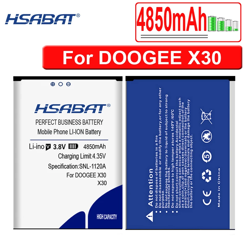 HSABAT BAT17582580 2800-4950mAh BAT17613360 BAT17603360 Baterie pro DOOGEE X10 X20 X20L X30 X50 X60 X70 BAT18702000 BAT18724000 5