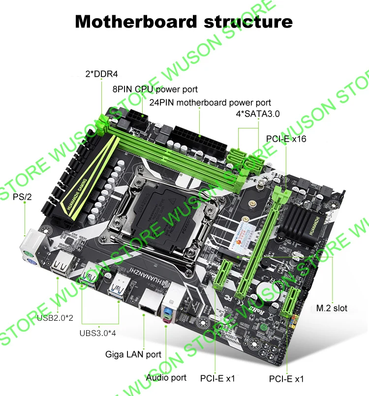 HUANANZHI X99 LGA2011-3 základní deska, svazek nové základní desky X99 s M. 2 NVMe slot CPU Xeon E5 2695 V3 RAM 32G(2*16G) DDR4 2400 2