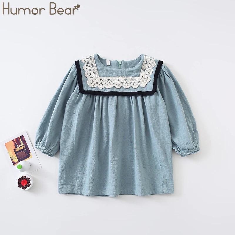 Humor Bear2019 Korejský Styl Podzim Zbrusu Nové Dětské Oblečení Baby Girls Prádlo Šaty Krajka Límec Batolata, Děti Princezna Šaty 2