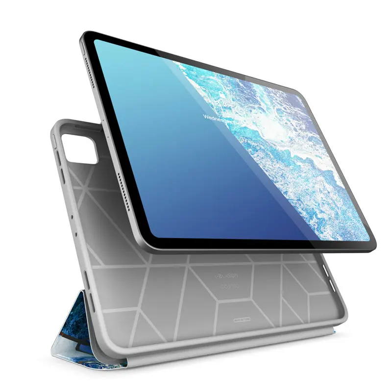 I-BLASON Pro iPad Pro 11 Případ (2020) Cosmo Full-Tělo Trojdílné Postavit Mramorové Pouzdro Flip s Auto Sleep/Wake & Tužka Držák 3