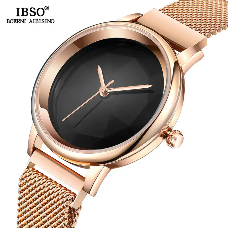 IBSO Značky Creative Aurora Design Hodinky Pro Ženy Luxusní Nerezové Oceli Quartz Hodinky Ženy Náramkové Hodinky Reloj Mujer 5