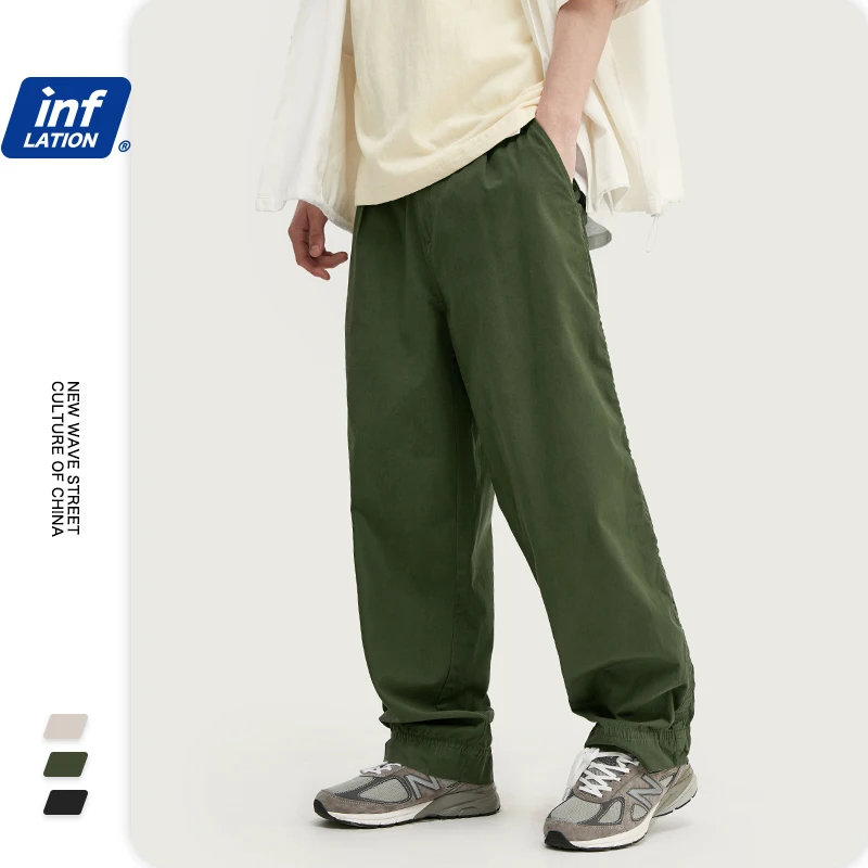 INFLACE 2020 SS Kolekce Muži Ležérní Kalhoty Streetwear Loose Fit Kalhoty Pro Muže Bavlněné Kalhoty Pánské Prodyšné Kalhoty 3060S20 0