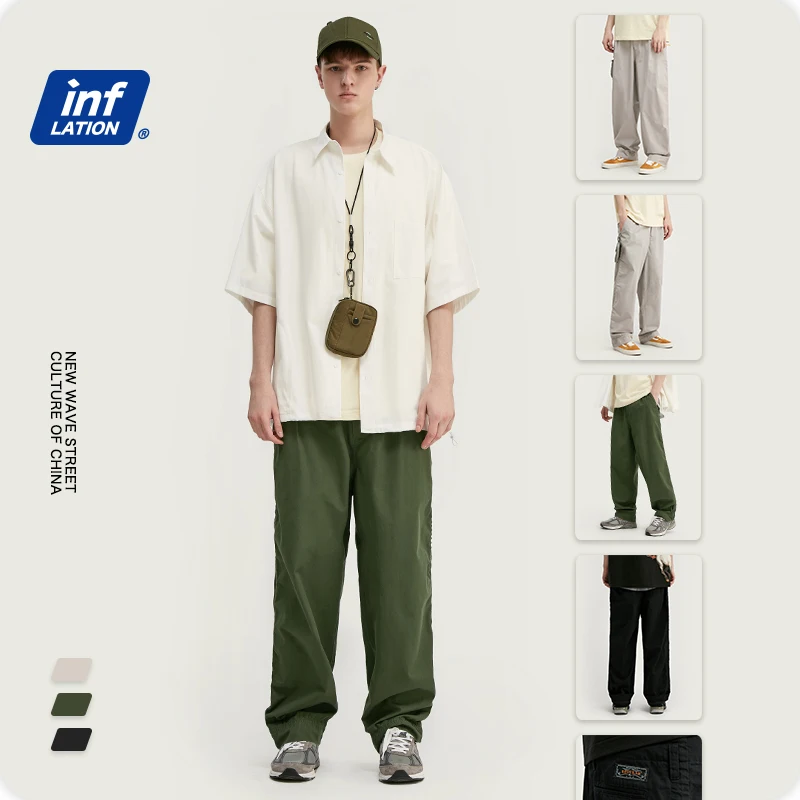 INFLACE 2020 SS Kolekce Muži Ležérní Kalhoty Streetwear Loose Fit Kalhoty Pro Muže Bavlněné Kalhoty Pánské Prodyšné Kalhoty 3060S20 1