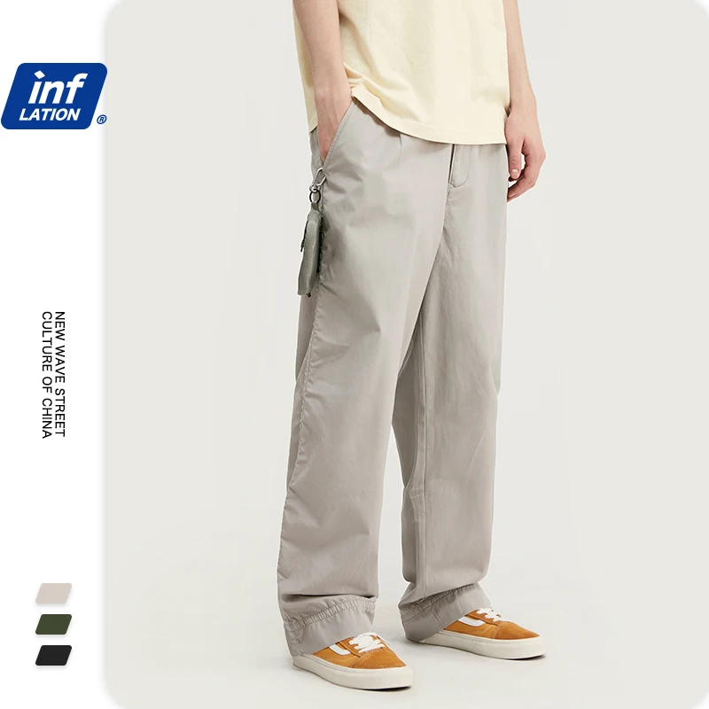 INFLACE 2020 SS Kolekce Muži Ležérní Kalhoty Streetwear Loose Fit Kalhoty Pro Muže Bavlněné Kalhoty Pánské Prodyšné Kalhoty 3060S20 4