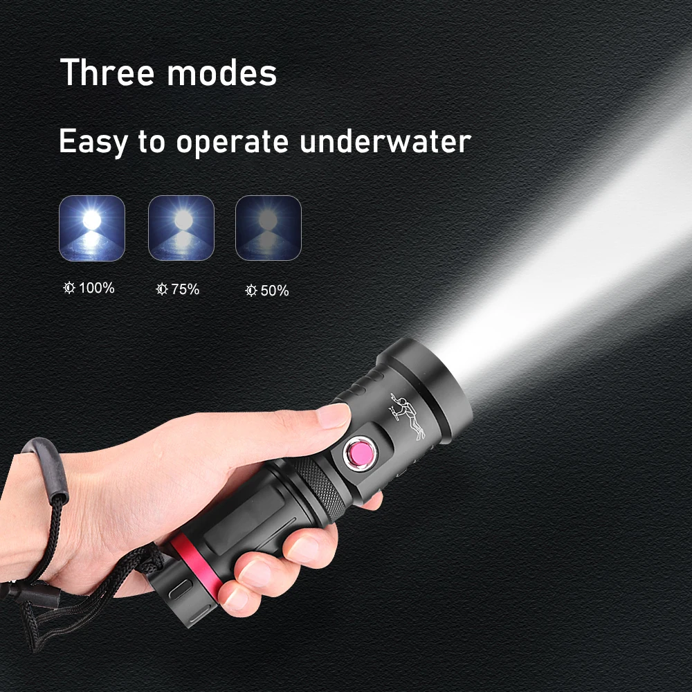 IPX8 Profesionální LED Potápěčská Svítilna XHP70.2 Potápění Svítilna Podvodní Svítilna XHP70 Vodotěsné Potápění Potápění Svítilna Pracovní Světlo 1