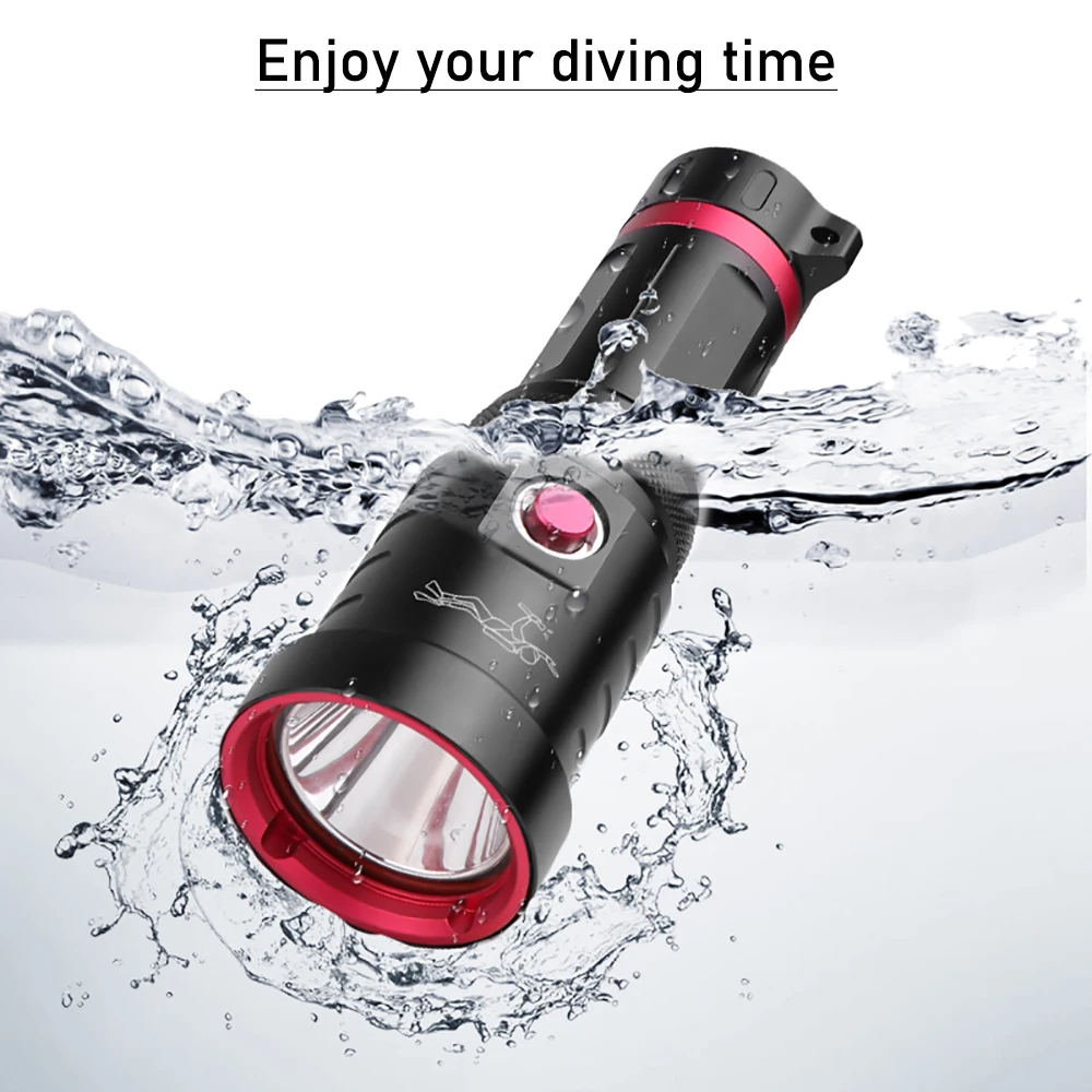 IPX8 Profesionální LED Potápěčská Svítilna XHP70.2 Potápění Svítilna Podvodní Svítilna XHP70 Vodotěsné Potápění Potápění Svítilna Pracovní Světlo 3