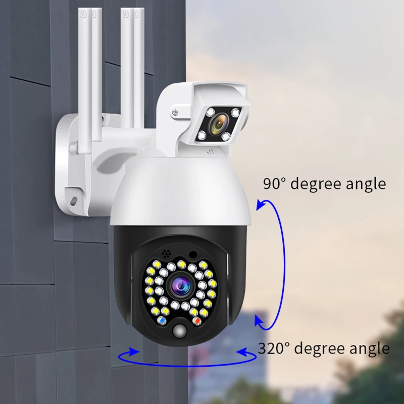IR Noční Vidění LED Světla, Kamera 1080P WI-fi PTZ IP Kamera Bezdrátová Duální Objektiv HD CCTV Venkovní Bezpečnostní Kamera 29 Ks 2