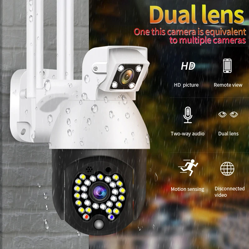 IR Noční Vidění LED Světla, Kamera 1080P WI-fi PTZ IP Kamera Bezdrátová Duální Objektiv HD CCTV Venkovní Bezpečnostní Kamera 29 Ks 3