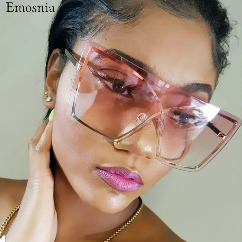 Italské Luxusní Gradient sluneční Brýle, Ženy 2019 Módní Značky Jeden Kus Brýle bez Obrouček Rám Nadrozměrných Ženské Odstíny UV400 5
